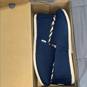 TOMS Classic Dark Blue Canvas Slip-Ons